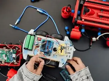 Basics of Electronics and Robotics course introducing circuits, sensors, motors, and beginner robotics.